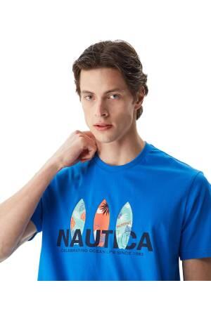 Nautica Erkek T-Shirt - V35508T Saks Mavisi - Thumbnail