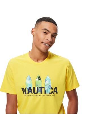 Nautica Erkek T-Shirt - V35508T Sarı - Thumbnail