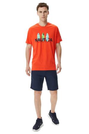 Nautica Erkek T-Shirt - V35508T Turuncu - Thumbnail