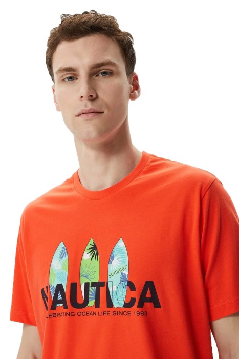 Nautica Erkek T-Shirt - V35508T Turuncu