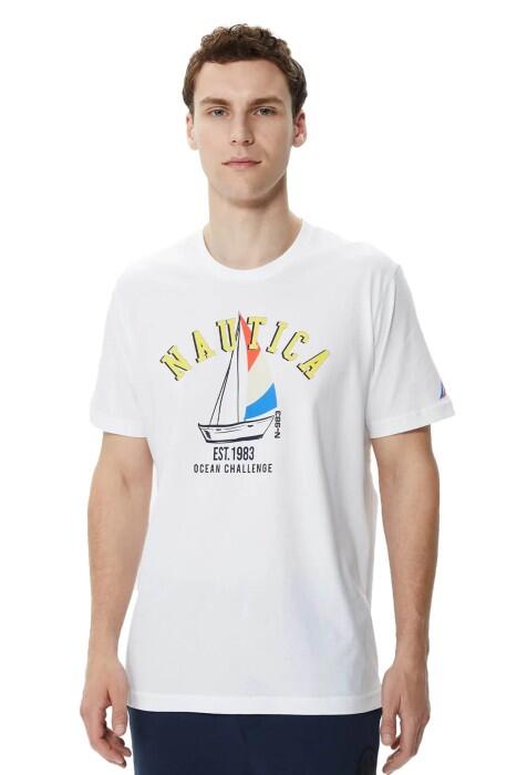 Nautica Erkek T-Shirt - V35516T Beyaz