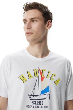 Nautica Erkek T-Shirt - V35516T Beyaz - Thumbnail