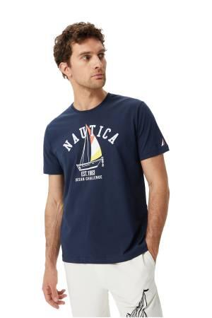 Nautica Erkek T-Shirt - V35516T Lacivert - Thumbnail
