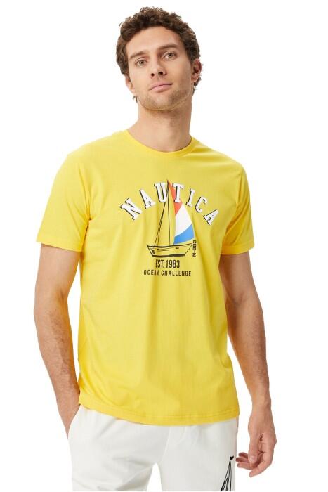 Nautica - Nautica Erkek T-Shirt - V35516T Sarı