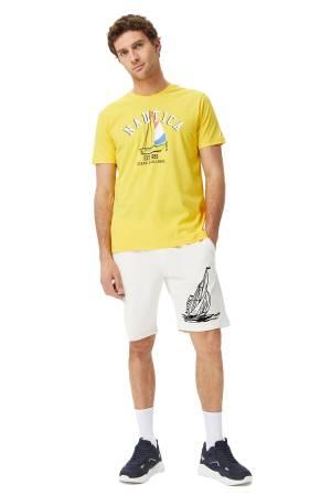 Nautica Erkek T-Shirt - V35516T Sarı - Thumbnail