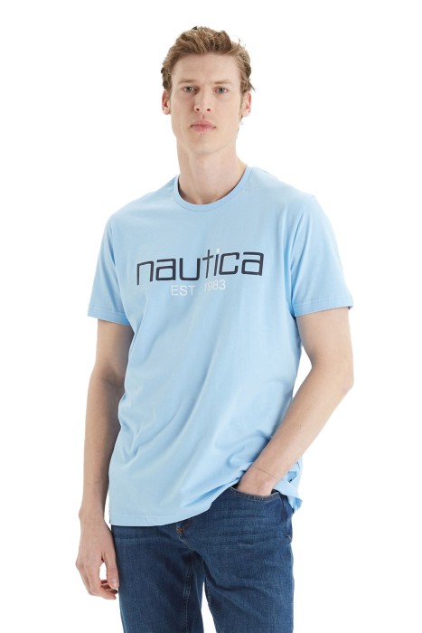 Nautica - Nautica Erkek T-Shirt - V35527T Açık Mavi