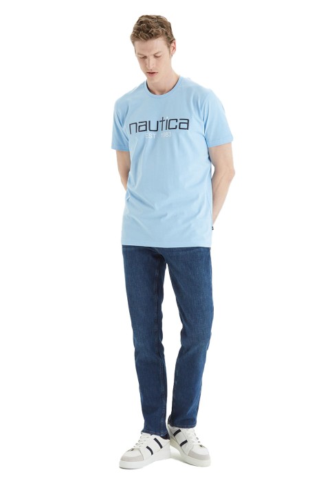 Nautica Erkek T-Shirt - V35527T Açık Mavi