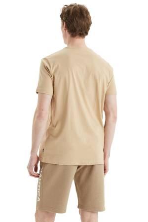 Nautica Erkek T-Shirt - V35527T Bej - Thumbnail