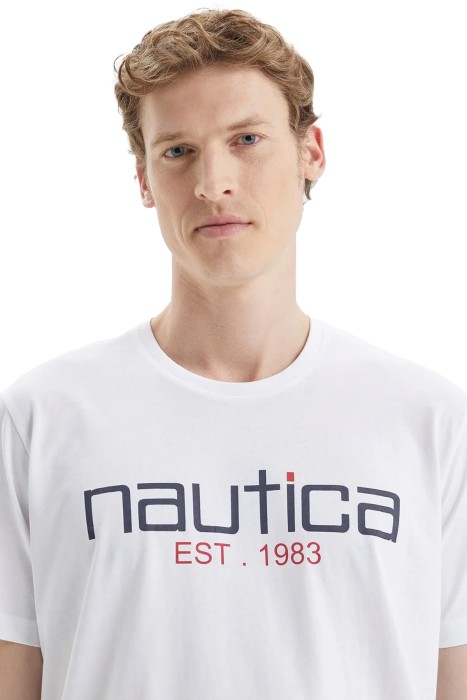 Nautica Erkek T-Shirt - V35527T Beyaz