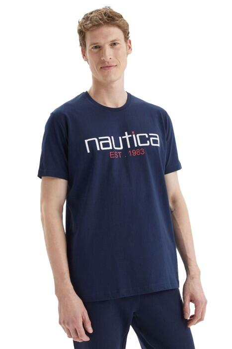 Nautica - Nautica Erkek T-Shirt - V35527T Lacivert