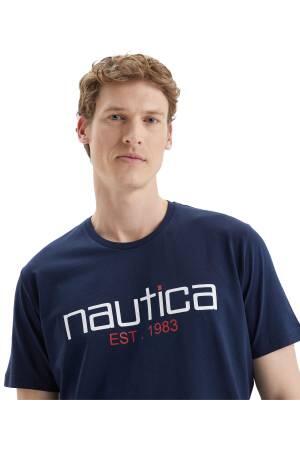 Nautica Erkek T-Shirt - V35527T Lacivert - Thumbnail