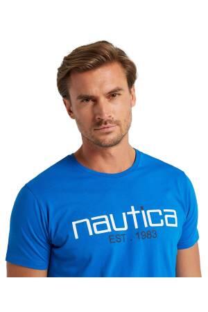 Nautica Erkek T-Shirt - V35527T Saks Mavisi - Thumbnail