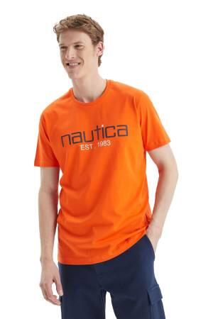 Nautica Erkek T-Shirt - V35527T Turuncu - Thumbnail
