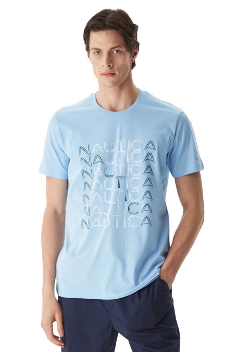 Nautica - Nautica Erkek T-Shirt - V35528T Açık Mavi
