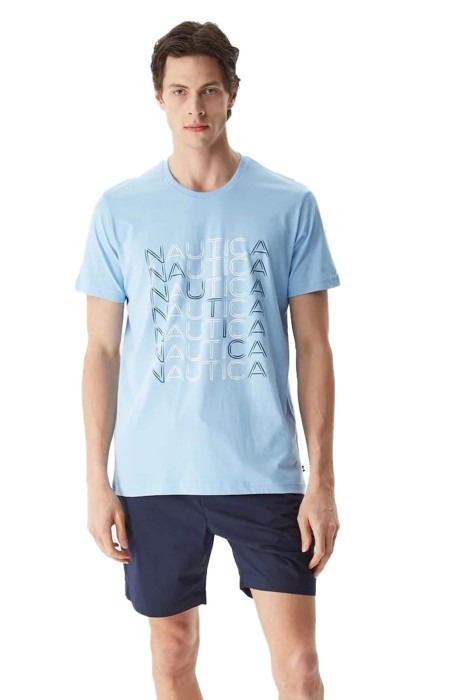 Nautica Erkek T-Shirt - V35528T Açık Mavi