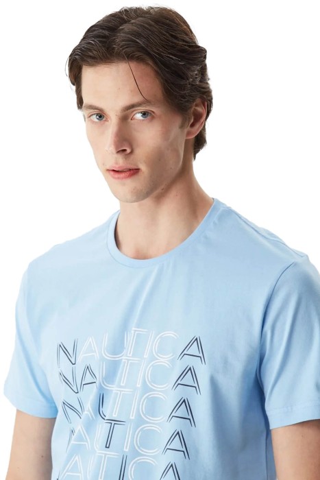 Nautica Erkek T-Shirt - V35528T Açık Mavi