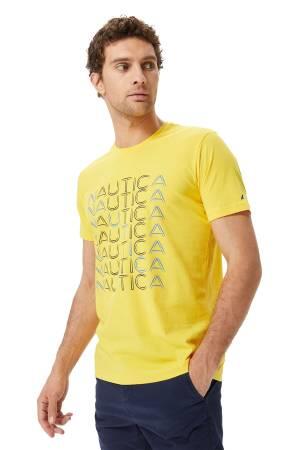 Nautica Erkek T-Shirt - V35528T Sarı - Thumbnail