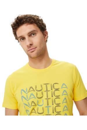 Nautica Erkek T-Shirt - V35528T Sarı - Thumbnail