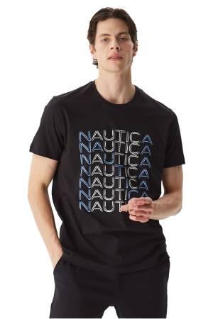 Nautica Erkek T-Shirt - V35528T Siyah - Thumbnail