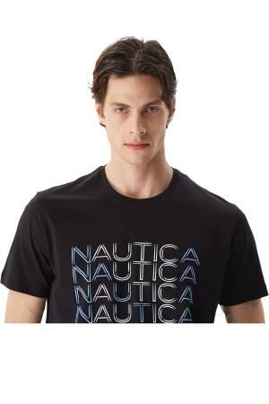 Nautica Erkek T-Shirt - V35528T Siyah - Thumbnail