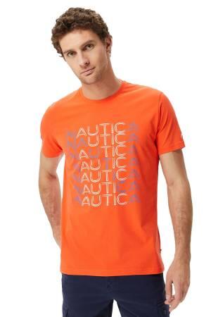 Nautica Erkek T-Shirt - V35528T Turuncu - Thumbnail