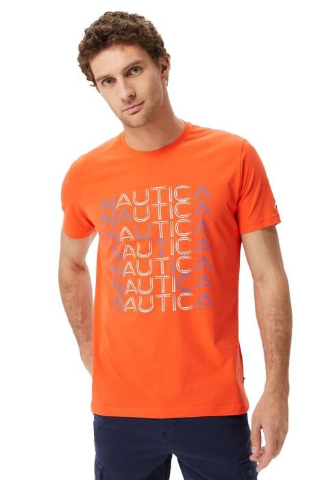 Nautica - Nautica Erkek T-Shirt - V35528T Turuncu