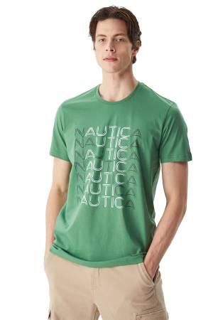 Nautica Erkek T-Shirt - V35528T Yeşil - Thumbnail