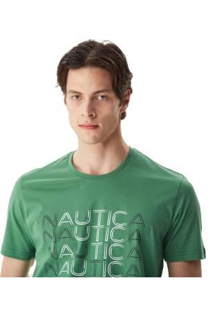 Nautica Erkek T-Shirt - V35528T Yeşil - Thumbnail