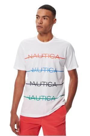 Nautica Erkek T-Shirt - V35530T Beyaz - Thumbnail