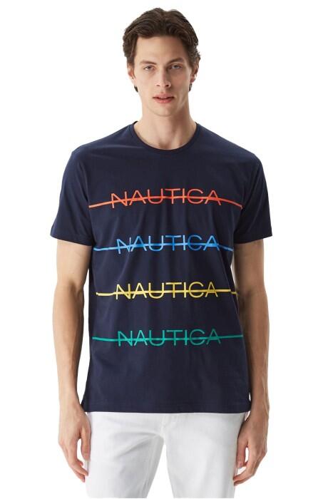 Nautica - Nautica Erkek T-Shirt - V35530T Lacivert