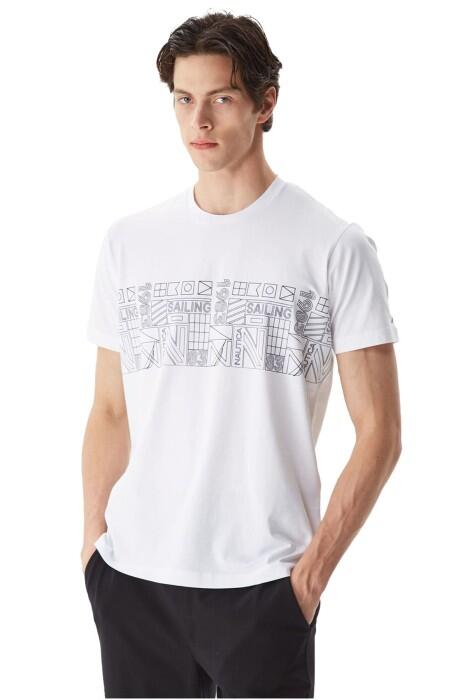 Nautica - Nautica Erkek T-Shirt - V35541T Beyaz