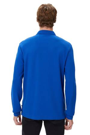 Nautica Erkek Uzun Kollu Polo T-Shirt - K37351T Mavi - Thumbnail