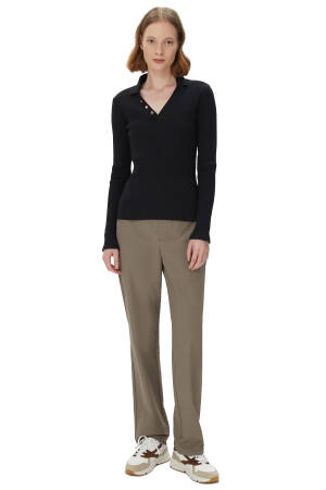 Nautica Kadın Uzun Kollu Polo T-Shirt - 37K505T Siyah - Nautica