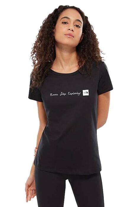 The North Face - Never Stop Exploring Tee - EU Kadın T-Shirt - NF00A6PR Siyah/Beyaz
