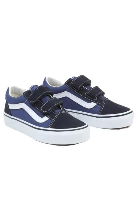 Vans - Old Skool V Çocuk Ayakkabı - VN000VHE Lacivert/Beyaz
