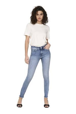 Onlblush Mıd Sk Ank Raw Rea694 Noos Kadın Denim Pantolon - 15263454 Mavi - Thumbnail