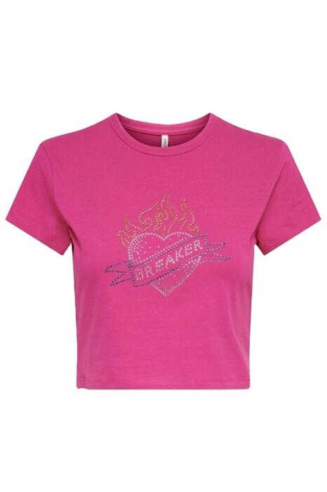 Only - Onlclara S/S Rhinestone Kadın T-Shirt - 15286662 Açık Sarı