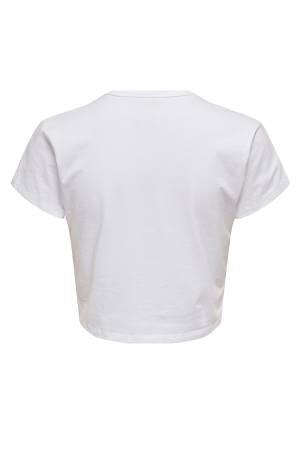 Onlclara S/S Rhinestone Kadın T-Shirt - 15286662 Beyaz - Thumbnail
