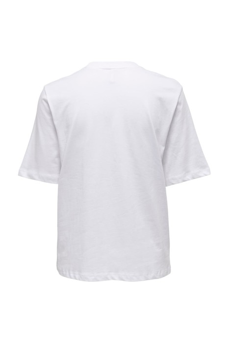Onlclementıne Boxy S/S Foıl Kadın T-Shirt - 15286714 Beyaz