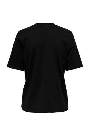 Onlclementıne Boxy S/S Foıl Kadın T-Shirt - 15286714 Black - Thumbnail