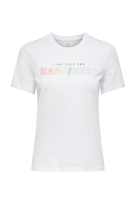 Onlcora Reg S/S Word Kadın T-Shirt - 15286729 Beyaz