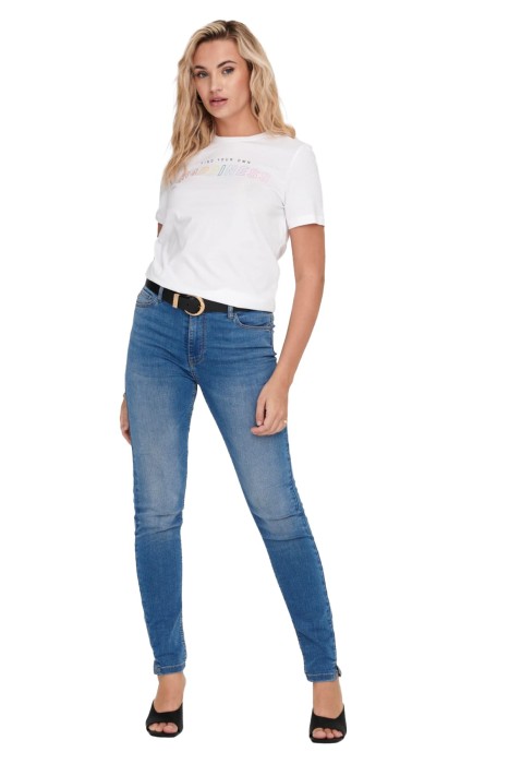 Onlcora Reg S/S Word Kadın T-Shirt - 15286729 Beyaz
