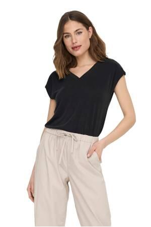 Onlfree S/S Modal V-Neck Noos Kadın T-Shirt - 15287041 Siyah - Only