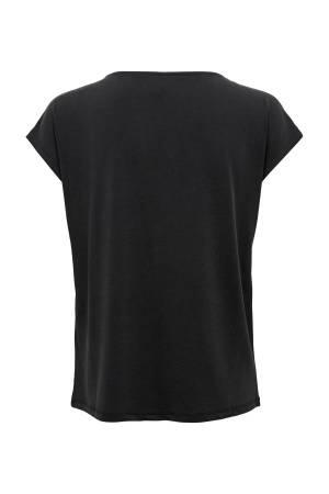 Onlfree S/S Modal V-Neck Noos Kadın T-Shirt - 15287041 Siyah - Thumbnail
