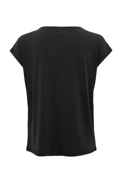 Onlfree S/S Modal V-Neck Noos Kadın T-Shirt - 15287041 Siyah