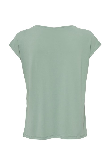 Onlfree S/S Modal V-Neck Noos Kadın T-Shirt - 15287041 Yeşil