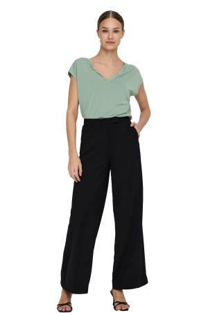 Onlfree S/S Modal V-Neck Noos Kadın T-Shirt - 15287041 Yeşil - Thumbnail