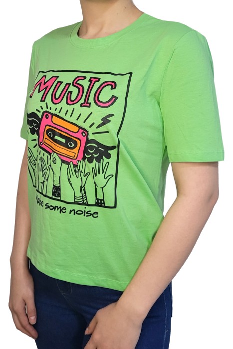 Only - Onlkaren Boxy S/S Kadın T-Shirt - 15311295 Canlı Yeşil