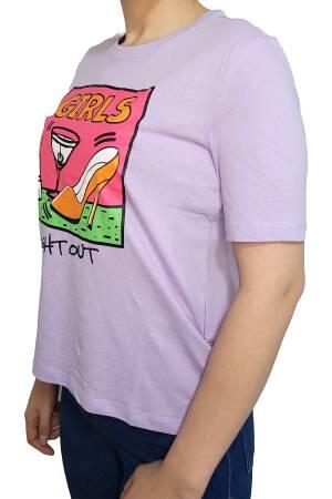 Onlkaren Boxy S/S Kadın T-Shirt - 15311295 Mor - Thumbnail
