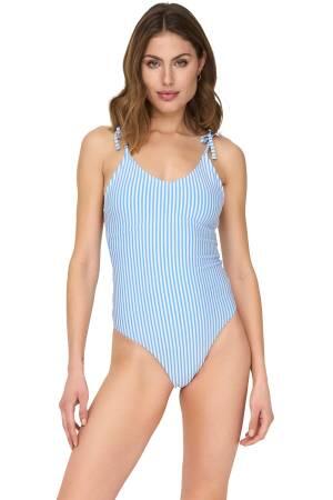 Onlkitty Tie-Strap Swimsuit Kadın Mayo - 15250479 Mavi - Thumbnail